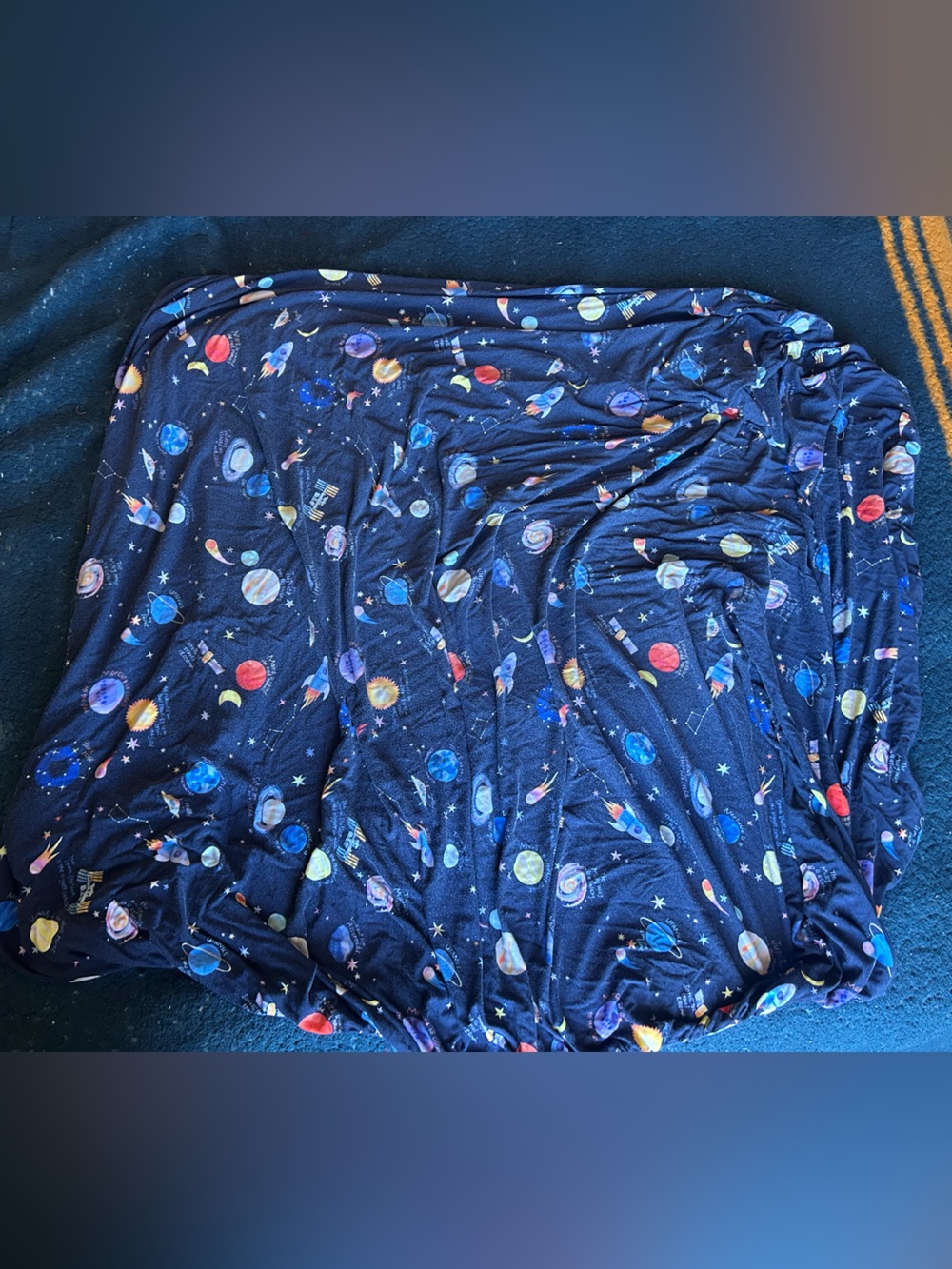 Little Sleepies Navy Space Planet crib sheet